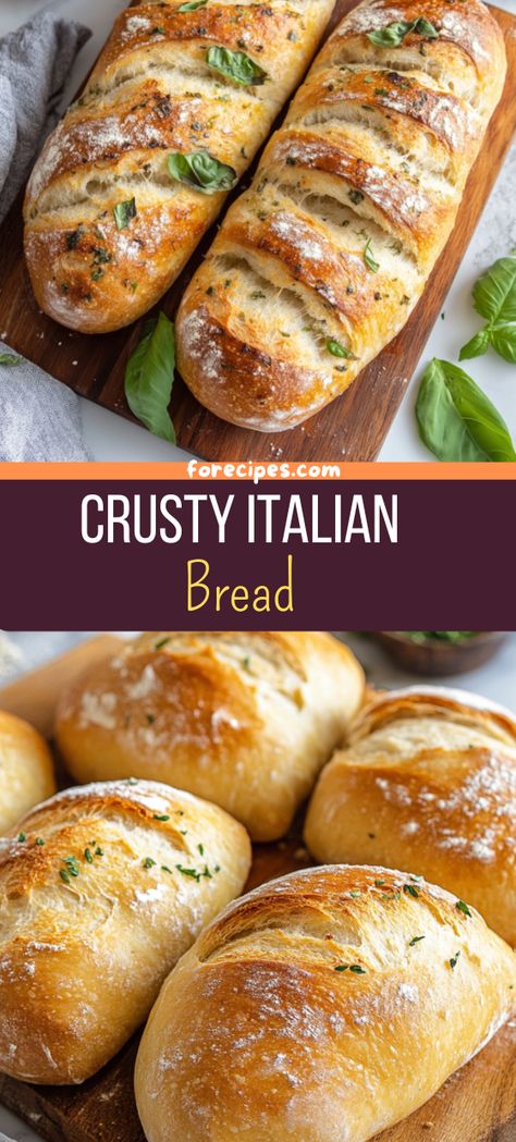 Crusty Italian Bread Recipe, Lunch Casserole, Crusty Italian Bread, Bread Snacks Recipe, Airy Interior, Italian Bread Recipes, Best Homemade Bread Recipe, Artisan Bread Recipes, Yeast Bread Recipes