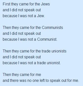 First They Came for the Jews, by Pastor Martin Niemöller. Martin Niemöller, General Quotes, Historical Quotes, Don't Speak, First They Came, Good People, Proverbs, Wise Words, Meant To Be