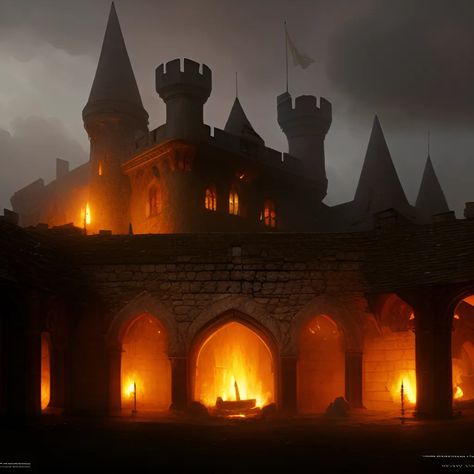 Castle Lighting, Kingdom Of Fire, Fire Kingdom, Fire Castle, Fire Kingdom Aesthetic, Red Castle, Kingdom On Fire Aesthetic, Fire Castle Aesthetic, Burning Castle