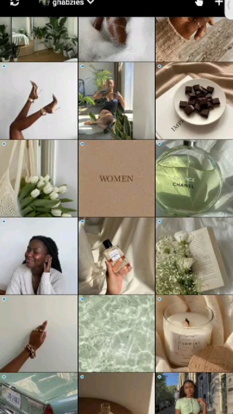 feeds ideas 🍀 Earthy Instagram Feed Aesthetic, Green Beige Instagram Feed, Green Instagram Feed Ideas, Sage Brown Aesthetic, Aesthetic Instagram Feed Color Palette, Spring Feed Instagram, Clean Girl Instagram Feed, Green And Tan Aesthetic, Green Aesthetic Instagram Feed