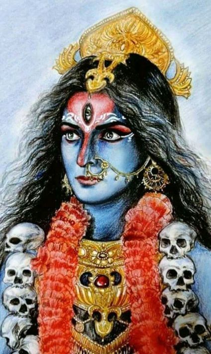 Goddess Kali - The Feminine Form of Time Kali Puja, Kali Hindu, Indian Goddess Kali, Durga Kali, Polynesian Tattoos, Kali Mata, Kali Ma, Goddess Kali, Durga Painting