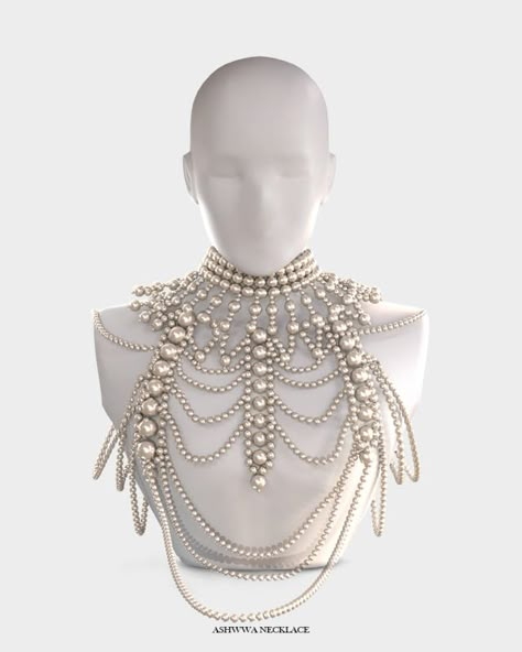 Pearl Body Chain Top Pearl Body Chain, Pearl Outfit, Male Body Jewelry, Sims 4 Male Clothes, Sims 4 Tsr, Free Sims 4, Sims 4 Dresses, Sims 4 Characters, Pearl Accessories