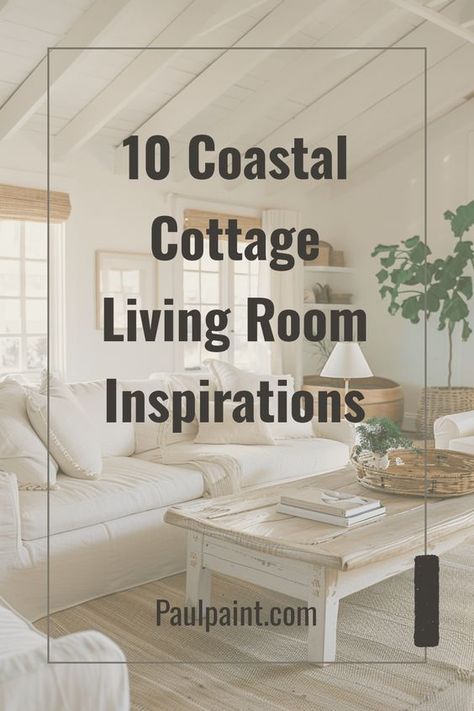 Looking to transform your living space into a blissful coastal retreat? Check out these 10 coastal cottage living room ideas that will bring a fresh, breezy vibe to your home. From light palettes to nautical decor, you'll find plenty of inspiration here. Create a relaxing getaway right in your own living room with soothing colors, mixing textures, and the perfect beachy accents. Get started on making your coastal dreams come true and turn your space into a tranquil haven you'll love relaxing in. Cream Coastal Living Room, Modern Beach Cottage Living Room, Lake Cottage Decorating Living Room, Beach Interior Design Living Room, Coastal Cottage Living Room Ideas, Beach Cottage Living Room Ideas, Classic Coastal Living Room, Warm Coastal Living Room, Costal Cottage House Interior