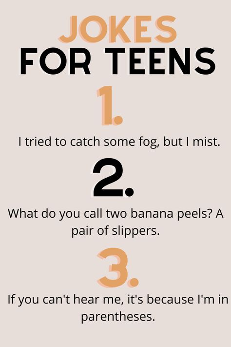 43 Funny Jokes For Teens - momma teen Jokes For Middle Schoolers, Teenage Jokes, Funny Teen Quotes, Lunch Ideas For Teens, Jokes For Teenagers, Funny Knock Knock Jokes, Teen Memes, Birthday Jokes, Lunchbox Jokes