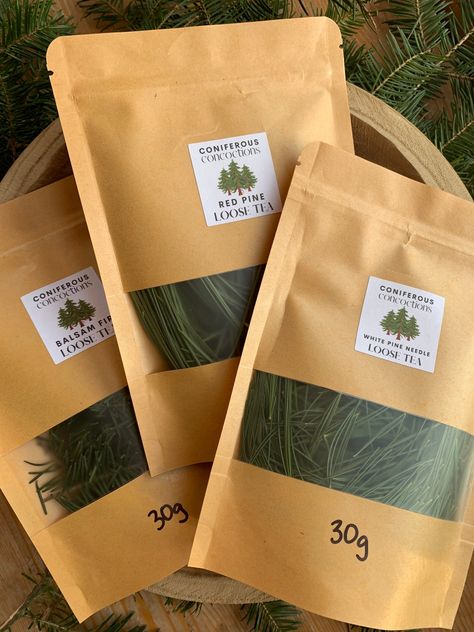 VARIETY 3-PACK: White Pine | Balsam Fir | Red Pine Organic and picked fresh from the forests in Northern Ontario, Canada. Always store pine needle tea in the freezer for freshness and longevity. Drinking tea made from the needles, twigs and bark make for a nutrient packed tea that may help respiratory ailments, boost immunity to viruses and fungi, and brings a sense of soothing mental clarity to the mind.   There are many health benefits linked to consuming various arts of the coniferous tree an Pine Tea, Pine Needle Tea, Medicinal Tea, Northern Ontario, Boost Immunity, Balsam Fir, More And Less, Herbal Teas, Honey Pot