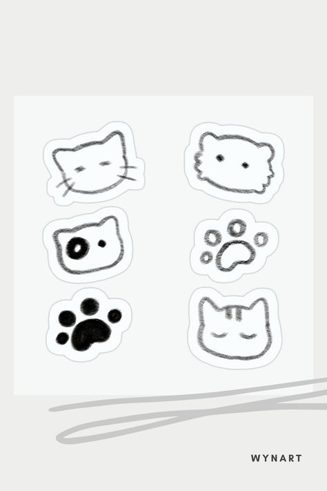 Cat Paw Doodle, Cat And Dog Doodle, Cat Doodle, Paw Design, Cute Cats And Kittens, Cat Paws, Art Tips, Cat Print, Cat Design