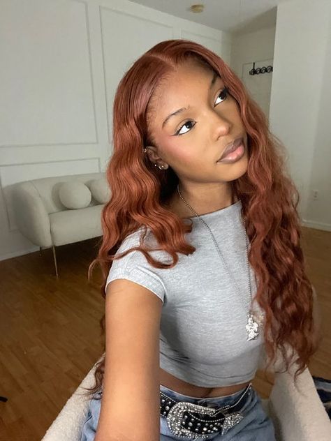 #follow #hairstyles #hairgoals #hair #skincare #skin #beautyblog #blogging #blog #blogger Balayage, Hair Color Ideas Cooper, Autumn Color Hair Black Women, Autumn Hair Black Women, Auburn Hair Color On Black Women Short, Copper Lace Front Wigs, Cooper Brown Hair Color Black Women, Muted Ginger Hair, Amber Wigs