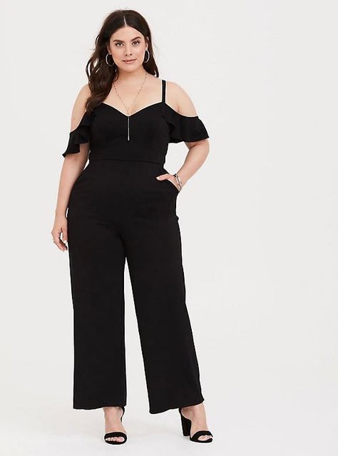 Torrid Black Jumpsuit Plus Size, Spring Jumpsuits, Jumpsuit Plus Size, Black Lace Gown, Plus Size Black Dresses, White Lace Midi Dress, Graduation Outfits, All I Ever Wanted, Plus Size Jumpsuit