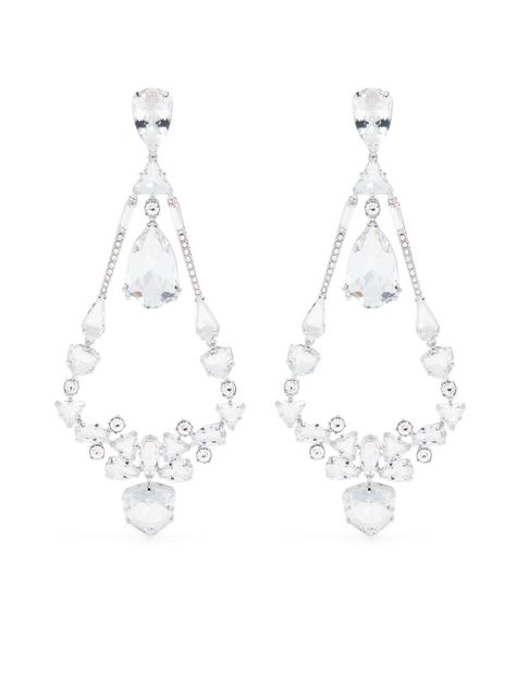 silver-tone chandelier design crystal embellishment clip fastening These earrings come as a pair. Swarovski Jewelry Earrings, Expensive Jewelry Luxury, Fine Diamond Jewelry, Ankle Chain, Chandelier Design, Expensive Jewelry, Demi Fine Jewelry, Swarovski Crystal Earrings, Swarovski Earrings