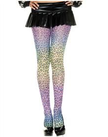 Multicolor Leopard Tights Leopard Print Tights, Zombie Clothes, Leopard Tights, Halloween Costume Store, Leopard Print Outfits, Rainbow Leopard Print, Yellow Costume, Printed Tights, Fancy Dress Costume