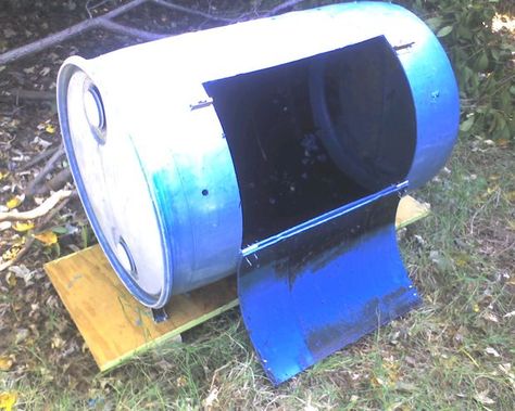 Compost Tumbler Diy Compost Tumbler, Compost Barrel, Barrels Diy, Compost Tumbler, Diy Compost, How To Make Compost, 55 Gallon Drum, Composting At Home, Backyard Vegetable Gardens