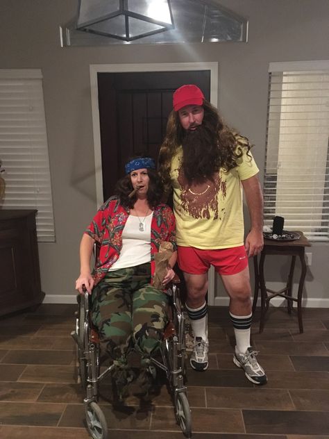 Halloween 2016- Lt. Dan and Running Forrest Gump! Love funny Halloween costumes Lt Dan Costume, Forest Gump And Lieutenant Dan Costume, Luitenant Dan Forrest Gump Costume, Forrest Gump Halloween Costumes, Lt Dan And Forrest Gump Costume, Forrest Gump And Lieutenant Dan Costume, Forrest Gump Halloween, Forrest Gump Family Costume, Forrest Gump Group Costume