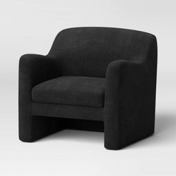 Maldone Curved Upholstered Accent Chair - Threshold™ | Target Black Accent Chair, Comfy Reading, Glam Furniture, Black Living Room, Velvet Accents, Velvet Accent Chair, Upholstered Accent Chairs, Beautiful Chair, Affordable Furniture