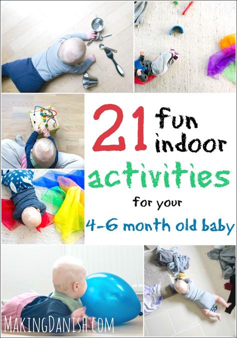 25 fun indoor activities for your 4, 5 and 6 month old baby that require very little preperation. Perfect for a fast set-up on rainy days #baby #acitivities #babyactivities #funforbabies #indooractivities #simplebabylife #babylife #parenthood #noprepgames 4 Month Baby Activities, 5 Month Old Baby Activities, 6 Months Old Activities, 6 Month Baby Activities, Baby Development Activities, Tummy Time Activities, 5 Month Old Baby, 4 Month Baby, Aktiviti Kanak-kanak