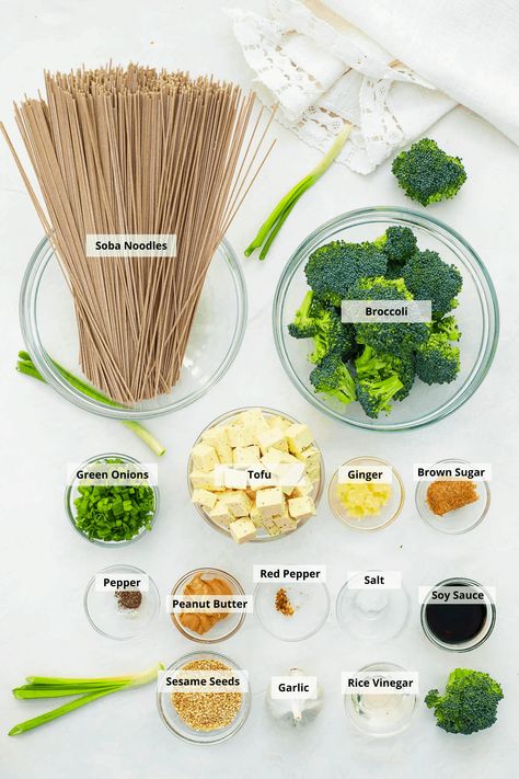 Tofu Dishes Healthy, Tofu Noodles Recipes, Buckwheat Noodle Recipes Healthy, Buckwheat Noodle Recipes, Soba Noodle Recipe Healthy, Tofu Broccoli Recipes Healthy, Tofu Broccoli Recipes, Healthy Soba Noodle Recipe, Sesame Ginger Broccoli