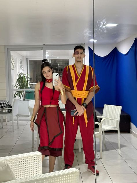 Sokka And Suki Costume, Avatar Last Airbender Halloween Costumes Ideas, Azula Halloween Costume, Avatar And Katara Costume, Zuko And Mai Costume, Katara The Last Airbender, Avatar Couples Costumes, Zelda And Link Costumes, Avatar Costume Couple