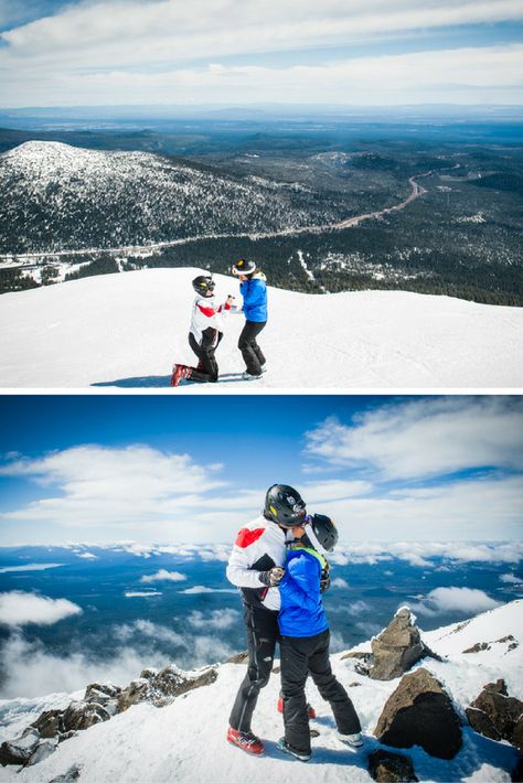 Ski Proposal Engagement, Skiing Engagement Photos, Ski Engagement Photos, Skiing Proposal, Ski Proposal, Winter Formal Proposal, Ski Engagement, Proposal Pics, Formal Proposal