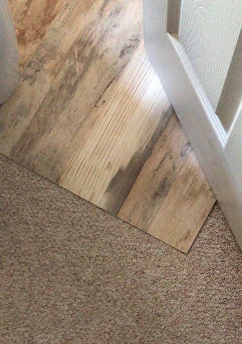 TEMPORARY WOOD FLOOR FOR RENTERS — Really Pretty Good Fake Wood Tile Flooring, Vinyl Flooring Over Carpet, Temporary Flooring Over Carpet, Rental Floor Makeover, Renter Friendly Temporary Wall, Removable Flooring For Renters, Contact Paper Flooring, Cheapest Flooring Ideas, Cheap Flooring Ideas Diy Budget