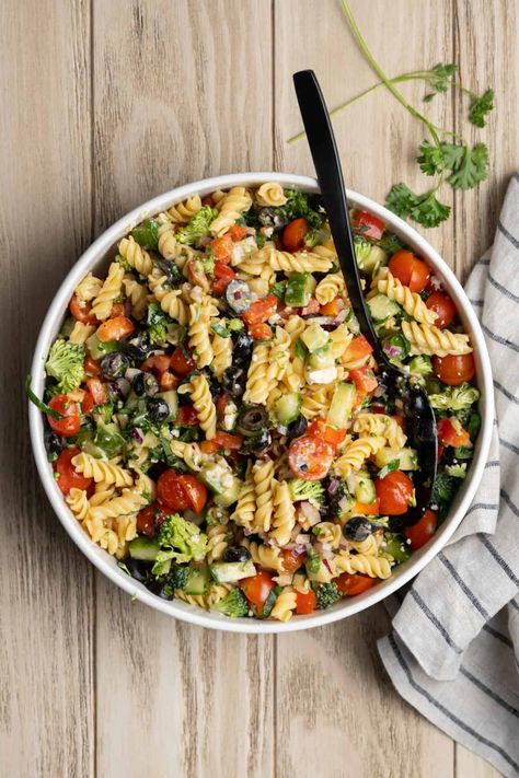 High Protein Pasta Salad - Oh Snap Macros High Protein Pasta Salad, Protein Pasta Salad, High Protein Pasta, Salads Ideas, Healthy Pasta Salad, Macro Recipes, Protein Lunch, Protein Pasta, Macro Friendly Recipes