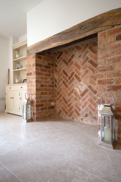 Flagstone Floor, Wood Burner Fireplace, Log Burner Fireplace, Log Burner Living Room, Limestone Tiles, Open Plan Kitchen Living Room, Inglenook Fireplace, Cosy Living Room, Fireplace Hearth