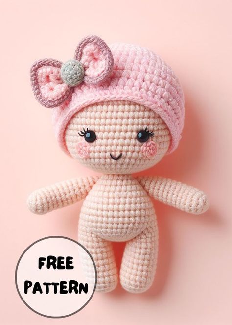 Yarn Diy Projects, Crochet Toys Free, Baby Doll Pattern, Crochet Dolls Free Patterns, Crochet Baby Toys, Crochet Animals Free Patterns, Crochet Baby Girl, Fun Crochet Projects