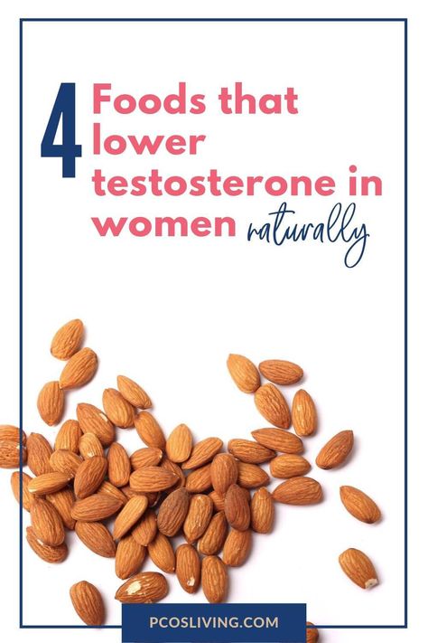 These 4 foods lower testosterone in women naturally. // Hormones #hormonalimbalance #pcos Lower Testosterone In Women, How To Balance Hormones, Hormone Diet, Hormone Balancing Diet, Hormonal Weight Gain, Foods To Balance Hormones, Low Estrogen Symptoms, Balancing Hormones, How To Regulate Hormones