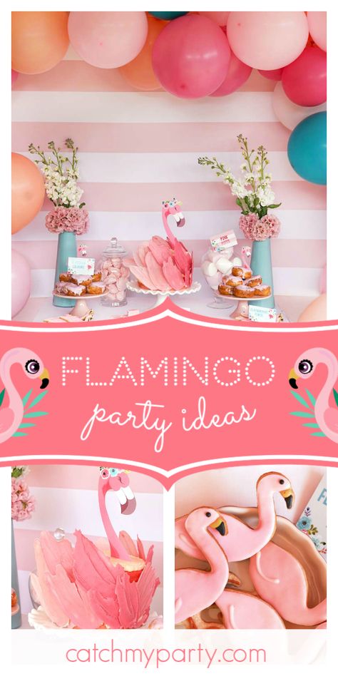 Pink Flamingo 1st Birthday Party, Winter Flamingo Birthday Party, Flamingo Bday Party Ideas, Pink Flamingo Party Food, Flamingle Birthday Party Ideas, Fancy Flamingo Party, Flamingo Third Birthday Party, Flamingo Second Birthday Party, Let’s Flamingle Birthday Party