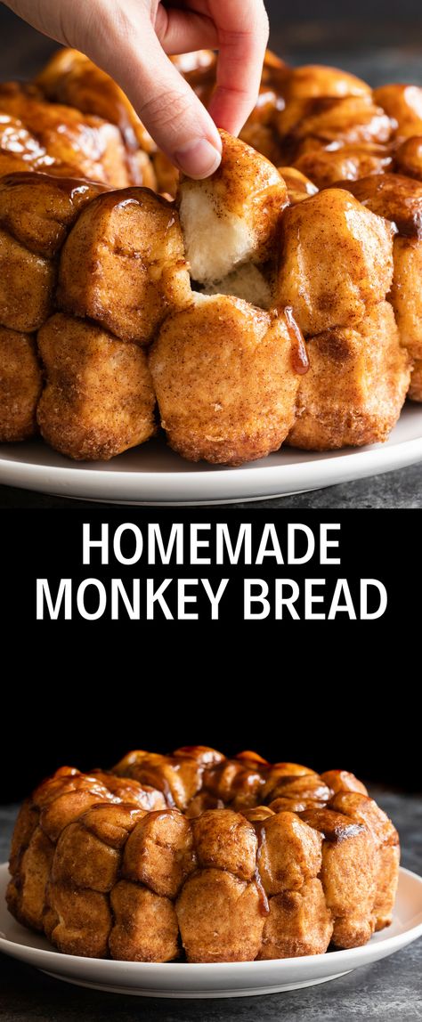 Monkey Bread Homemade Dough, Biscuit Dough Monkey Bread, Bread Balls Recipe, Monkey Bread Recipe Homemade, Cinnamon Sugar Monkey Bread, Dessert Recipes Bread, Homemade Bread Desserts, Homemade Monkey Bread From Scratch, Cinnamon Roll Balls