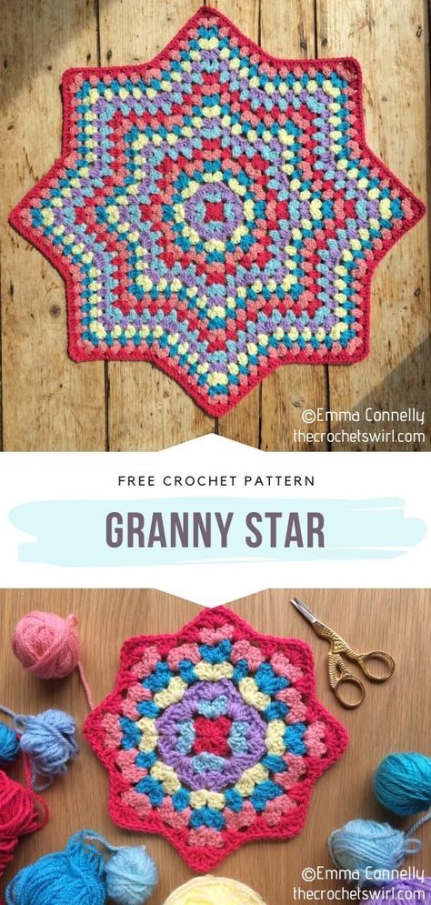 6 Pointed Star Crochet Pattern, Granny Star Pattern, Quick Granny Square Crochet Blanket, Crochet Star Hexagon, Granny Star Blanket Crochet Pattern, Crochet 8 Point Star Blanket, Star Crochet Blanket Pattern Free, 8 Point Star Crochet Pattern, 12 Point Star Crochet Pattern Free