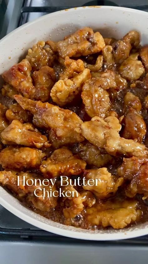 Honey Butter Chicken, Chinese Cooking Recipes, Butter Chicken Recipe, Think Food, Honey Butter, Food Recepie, Chicken Dishes Recipes, Snacks Recipes, Food Videos Cooking