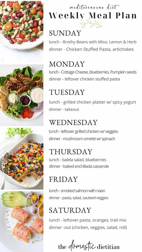 Mediterranean Diet Meal Plan Week 38 1200 Calorie Diet Meal Plans, Mediterranean Recipes Healthy, Meal Plan Week, Mediterranean Diet Recipes Dinners, Med Diet, Dinner Leftovers, Mediterranean Diet Meal Plan, Easy Mediterranean Diet Recipes, Mediterranean Diet Plan