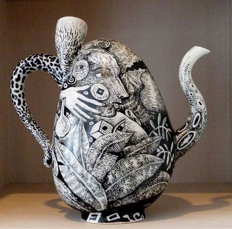 Pottery Idea, Teapots Unique, Pottery Teapots, Clay Teapots, Ceramic Teapot, Teapots And Cups, Tea Art, Tea For Two, Coffee Pots