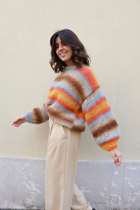 PiXhost - Free Image Hosting Couture, Pull Aesthetic, Mohair Crochet Sweater, Pull Mohair, Unusual Clothes, Knitwear Inspiration, Pull Crochet, Classy Fits, Thick Sweaters