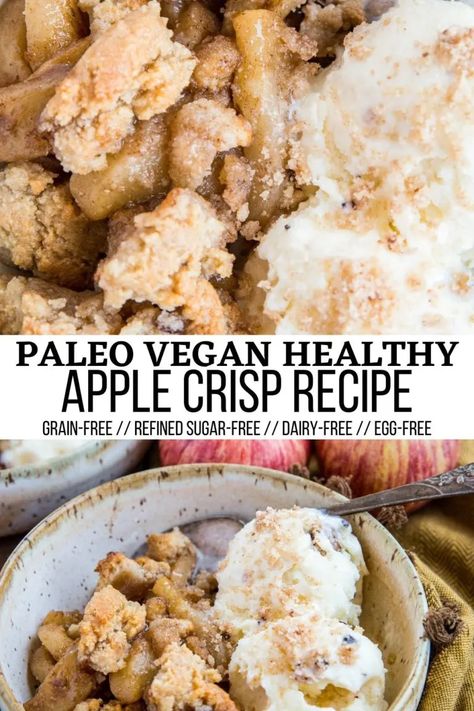 Sugar Free Apple Crisp, Cinnamon Crisp, Paleo Apple Crisp, Apple Crisp Recipe Healthy, Vegan Apple Crisp, Paleo Apple, Apple Cobbler Recipe, Healthy Apple Crisp, Beautiful Baking