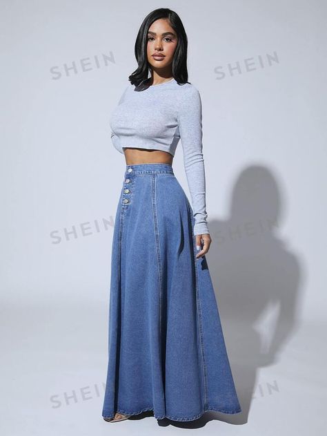 Denim Skirt Women, Denim Skirts, Fashion Online Shop, Denim Women, Online Fashion, All Fashion, Denim Skirt, Men's Clothing, Fashion Inspiration