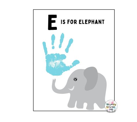 Letter E Handprint Craft Art Printable Template / Alphabet Crafts Elephant Handprint Craft, Letter E Handprint, Letter E Template, Elephant Handprint, Handprint Template, E Is For Elephant, Handprint Printable, Craft Preschool, Teacher Art