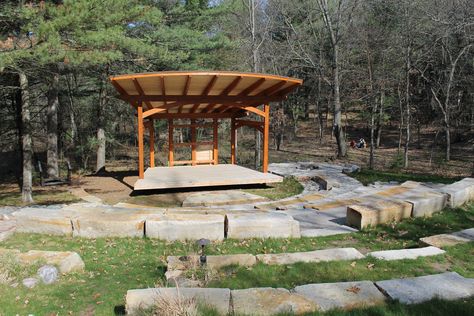 Outdoor Amphitheater at Mirror Lake State Park  #camping #WisconsinStateParks #TravelWisconsin Outdoor Theater Architecture, Amphitheater Architecture, Outdoor Amphitheater, Diy Backyard Fence, State Park Camping, Outdoor Stage, Outdoor Pavilion, Outdoor Music, Me And My Friends