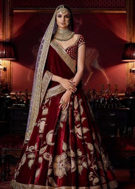 sabyasachi designer wear Sabyasachi Dresses, Maroon Bridal Lehenga, Sabyasachi Bridal, Bridal Lehenga Online, Bridal Lehenga Designs, Latest Bridal Lehenga, Zardosi Work, Wedding Lehenga Designs, Indian Bride Outfits