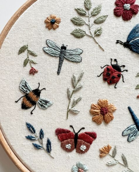 Bugs Life Embroidery Pattern – Mindful Mantra Embroidery Embroidery Pattern Floral, Do Crafts, Embroidery Outline Designs Free Pattern, Begginer Embroidery Pattern, Simple Free Embroidery Patterns, Fun Embroidery Patterns, Embroidery On Patterned Fabric, Cute Embroidery Design, Nature Embroidery Patterns