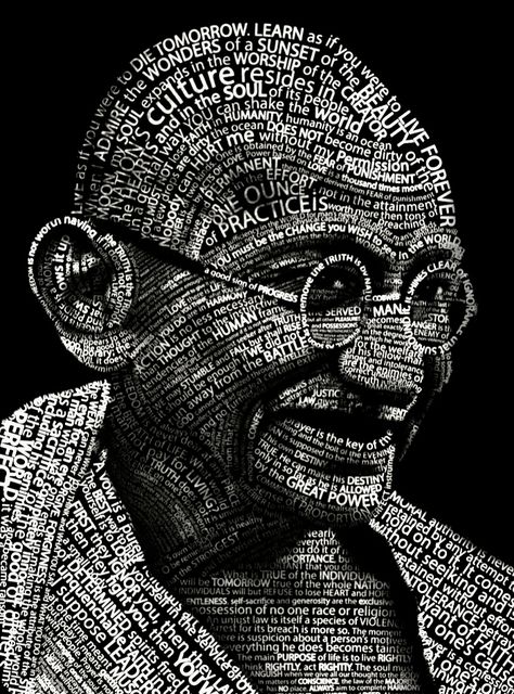 Mahatma Gandhi Wallpaper, Typography Portrait Faces, Mahatma Gandhi Painting, Gandhi Ji Drawing, Gandhi Illustration, Mahatma Gandhi Art, Mahatma Gandhi Drawing, Portrait Typography, Face Typography