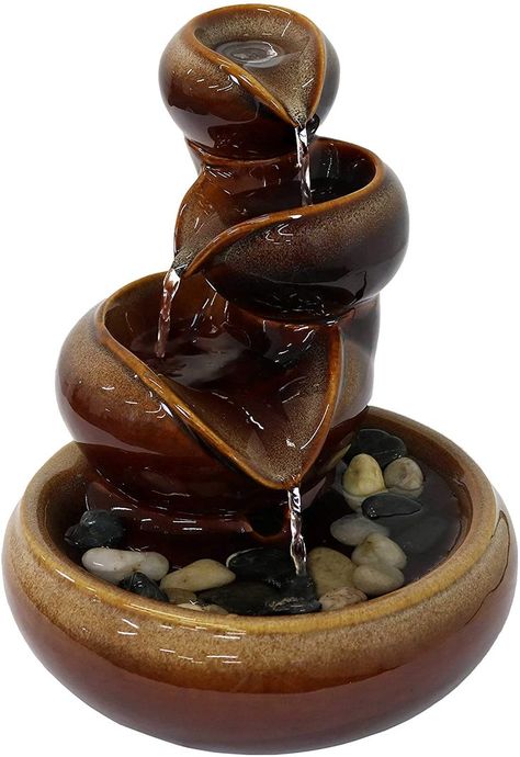 Small Indoor Water Fountains, Indoor Tabletop Fountains, Table Fountain, Small Terracotta Pots, Indoor Water Features, Diy Water Fountain, Tabletop Water Fountain, Ancient Greek Sculpture, Diy Garden Fountains