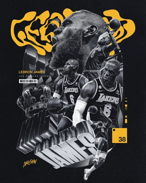 Sports Projects | Photos, videos, logos, illustrations and branding on Behance Lebron James Poster, Basketball Tshirt Designs, Graphic Design Styles, Nba Art, Sports Design Inspiration, Sport Poster Design, Direction Graphic Design, Basketball Art, Sports Graphics