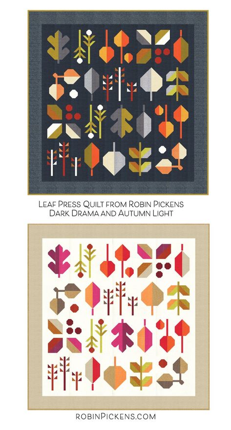 Robin Pickens Quilt Patterns, Thanksgiving Quilt Patterns, Fall Quilt Blocks, Fall Quilts Autumn, Leaves Quilt Pattern, Leaf Quilt Block, Autumn Quilts, Green Quilts, Leaf Quilt