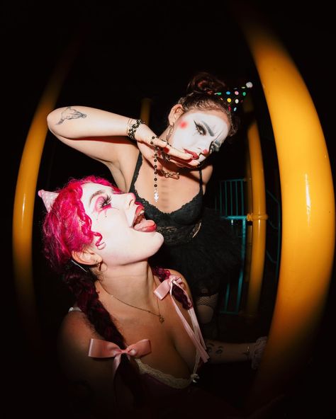 this is your sign to have a spooky clown photoshoot with your bestie🤡💖✨🎀 @shotbyanessa ATEEE this photography up & she is so so so sweet you guys, go check out her page🩷 my love my life and my grungy clown counterpart on and off screen @danielaavakian 💖🖤 #spookyphotoshoot #halloweencostumeideas #spookyclownmakeup #pinkclown spooky bestie photoshoot ideas, spooky clowns, pink clown costume, halloween bestie costume ideas, halloween photoshoot Clown Photoshoot Ideas, Pink Clown Costume, Bestie Costume Ideas, Bestie Photoshoot Ideas, Spooky Photoshoot Ideas, Clown Costume Halloween, Clown Photoshoot, Cemetery Photoshoot, Pink Clown