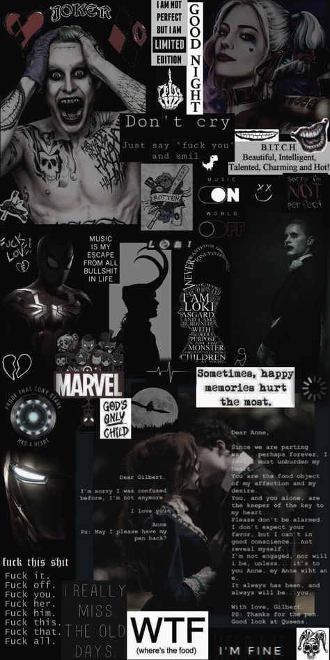 For lovers - Marvel ( Loki, Iron Man, Spiderman), Harley Quinn and Joker, Anne with an e and Gilbert, ( how to train your dragon), motivational and destructive messages and quotes Harley And Joker Aesthetic, Harley Quinn And Joker Wallpaper, Joker And Harley Quinn Wallpapers, Harley Quinn Wallpaper Iphone, Joker Wallpaper Iphone, Marvel Harley, Joker E Harley Quinn, Joker Aesthetic, Harley Quinn Wallpaper