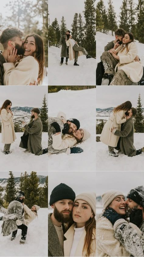 Engagement Photos Outfits Winter Casual, Winter Field Photoshoot, Winter Couples Photos, Couples Winter Photoshoot Outfits, Winter Photography Couples, Christmas Picture Outfits Family, Snow Photoshoot Couple, Winter Love Couple, Family Christmas Picture Outfits