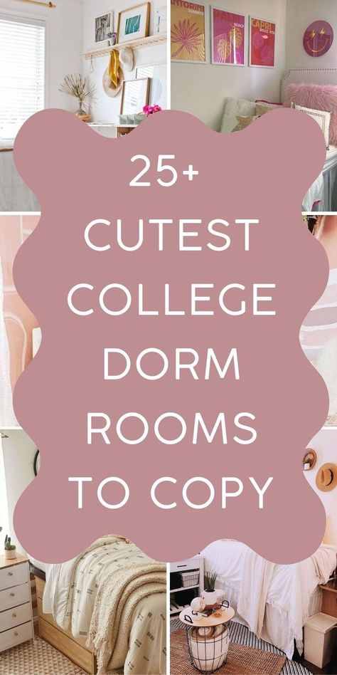 Searching for cute dorm room ideas for 2024? We've searched high and low to bring you the very best dorm room inspo - including lots of cute dorm room essentials, - these college dorm rooms are a must-see! (SAVE to your dorm room inspiration board for later!) Dormroom College Decor Ideas, Dorm Room Ideas Cute, Under Bed Dorm Ideas, Single Bed Dorm Room Ideas, University Residence Room Ideas, Bed Space Ideas Dorm Room, Uni Bedroom Ideas Uk, Best Dorm Room Ideas, Sorority Dorm Room Ideas