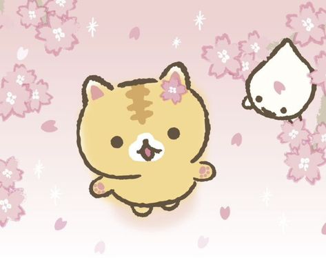 Korilakkuma Wallpaper Desktop, Sanrio Orange Aesthetic, Korilakkuma Pc Wallpaper, Rilakkuma Background Pc, Rilakkuma Cherry Blossom, Sumikko Gurashi Widget, Corocoro Coronya, Coro Coro Coronya, Sakura Tree