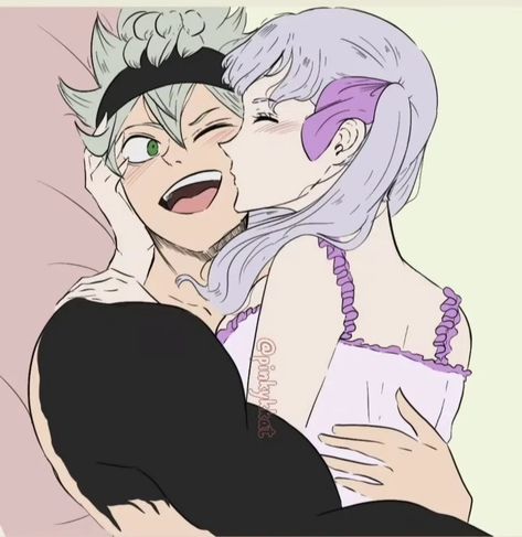 Astelle Fan Art, Black Clover Noelle Fanart, Black Clover Asta X Noelle Fanart, Asta X Noelle Kiss, Noelle Silva X Asta, Asta X Noelle Ship, Asta X Noelle Fanart, Black Clover Asta X Noelle, Noelle X Asta