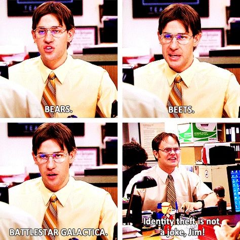 Bears. Beets. Battlestar Galactica. Identity Theft, Bears